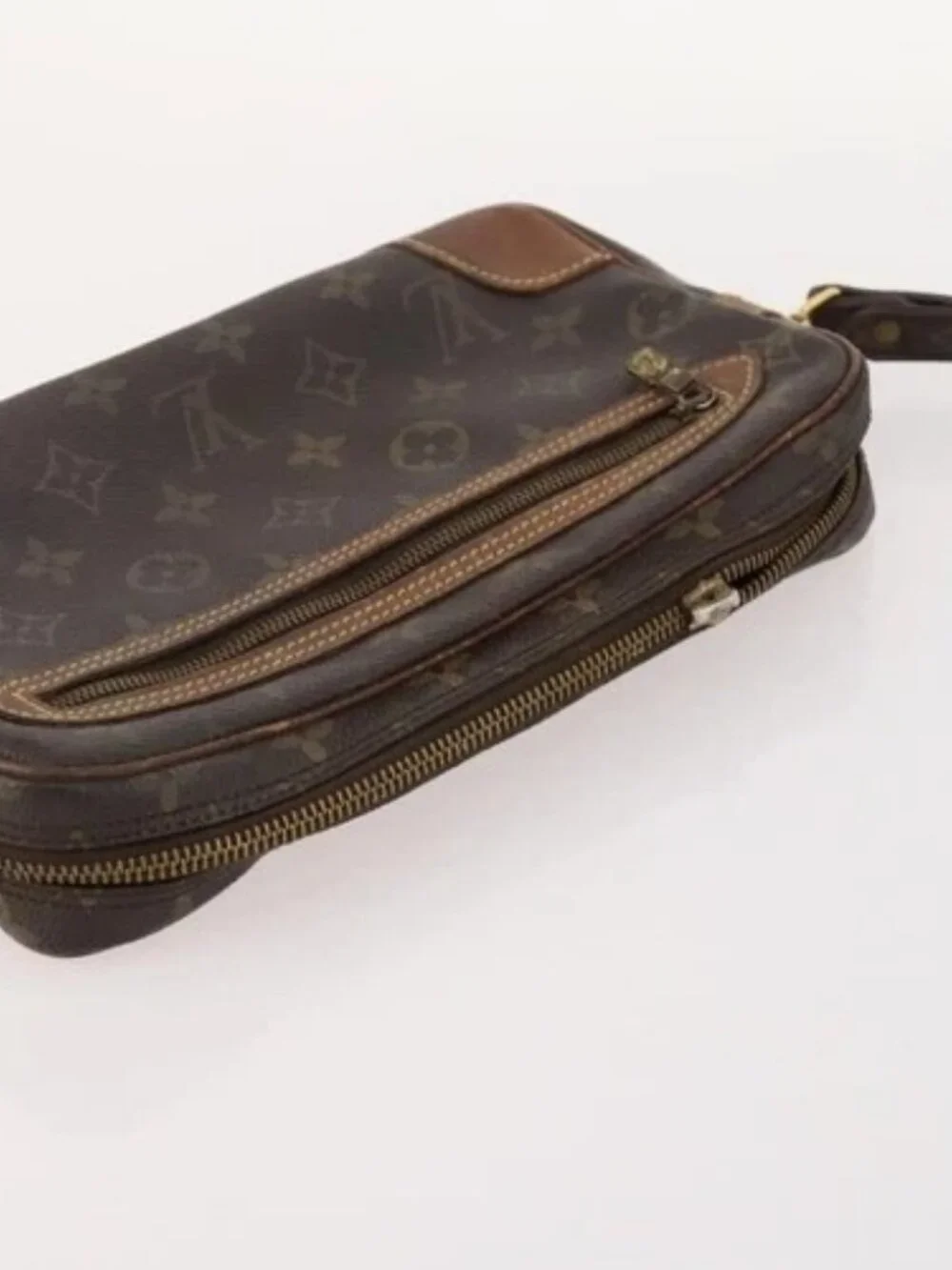 LOUIS VUITTON Monogram Clutch Bag 2 Set LV Auth BA10214